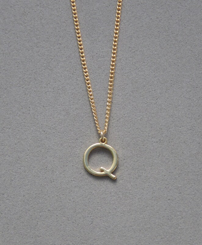 Gold Plated Initial Q Necklace 226